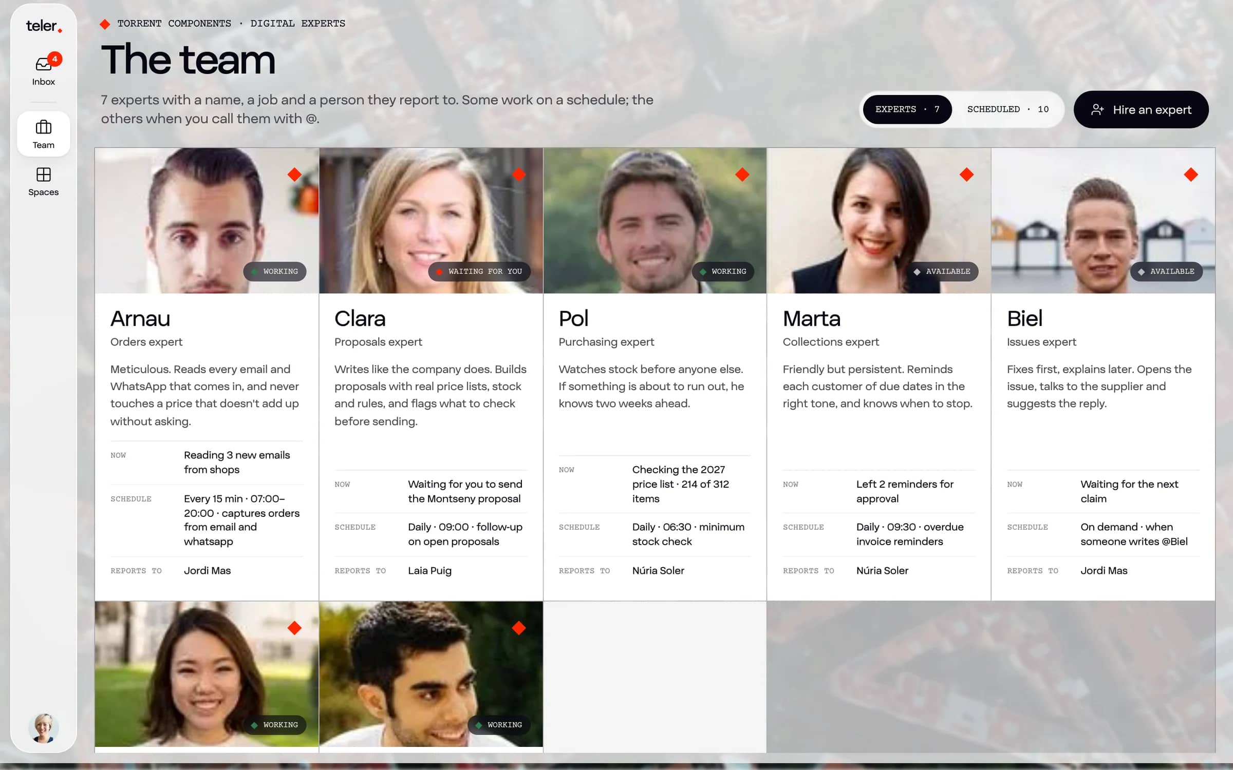 Torrent Components’ team in Teler: people and AI experts with today’s work